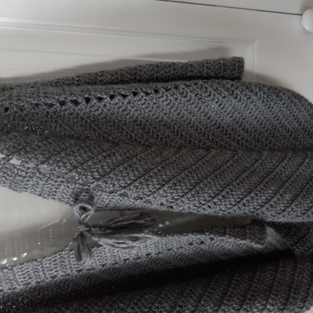 Gray Crochet Women's Sweater Vest